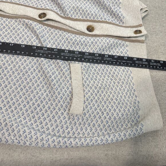 Tasso Elba Cardigan Sweater Beige Cotton Pockets Work Casual Holidays Men XXL - Picture 9 of 9